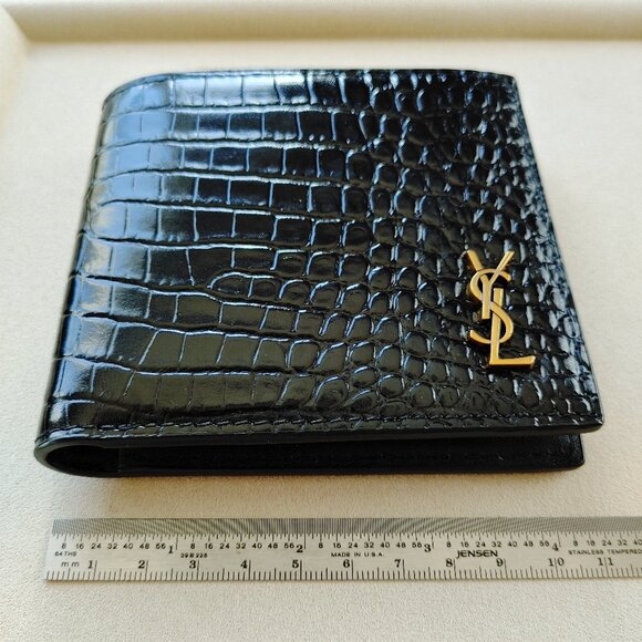 Saint Laurent Crocodile-Embossed Leather Bi-fold Wallet (New) - Picture 12 of 12